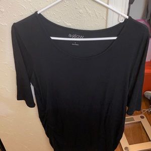 Black 3/4 sleeve maternity shirt